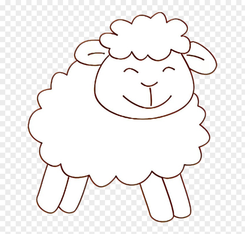 Drawing Smile White Sheep Line Art Head PNG