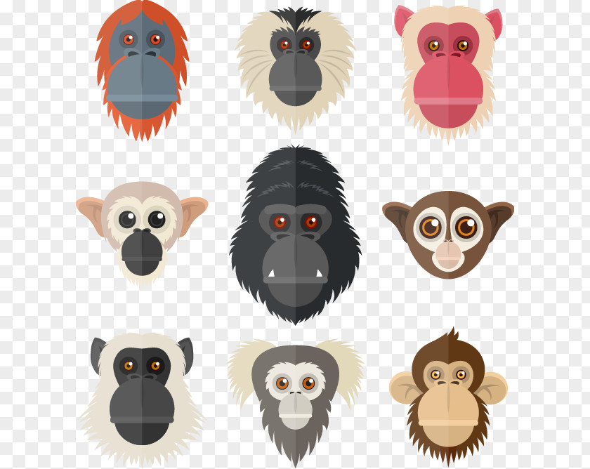 Hand-painted Gorilla Animal Picture Element Primate Lemur Orangutan PNG