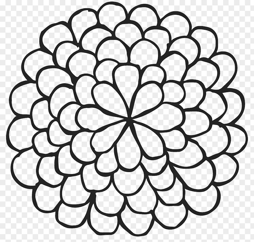 Simple Flower Outline Dahlia Clip Art Image Deadheading Drawing PNG