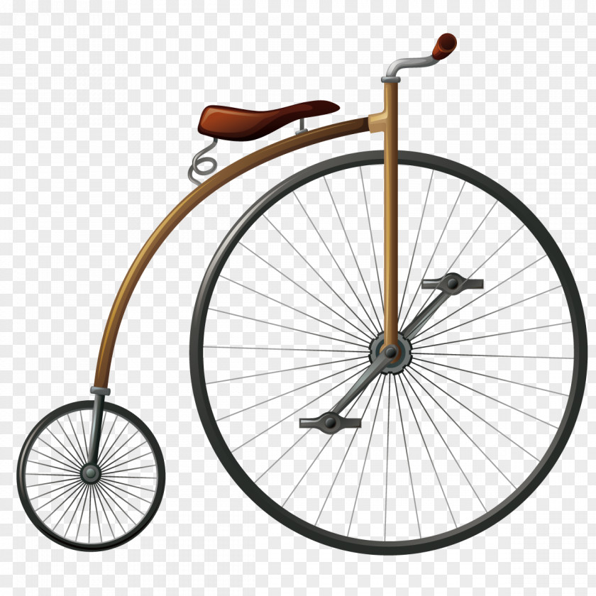 Vector Vintage Bicycle Wheel Penny-farthing Big PNG