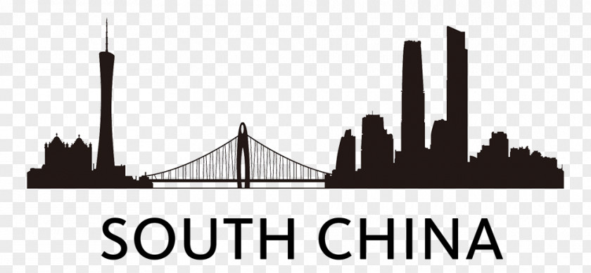 China Town Skyline Silhouette Logo MIra Design Black PNG
