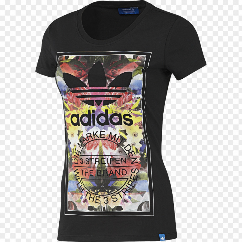 Multi Coloured10JD Sports Adidas Camiseta Mujer Original Graphic Flower Madnes (negro) SuperstarAdidas T-shirt Womens Originals Passaredo Boyfriend T-Shirt PNG