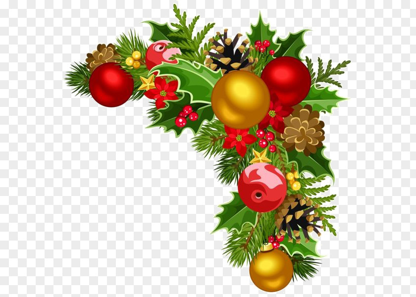 Conifer Holly Christmas Decoration PNG