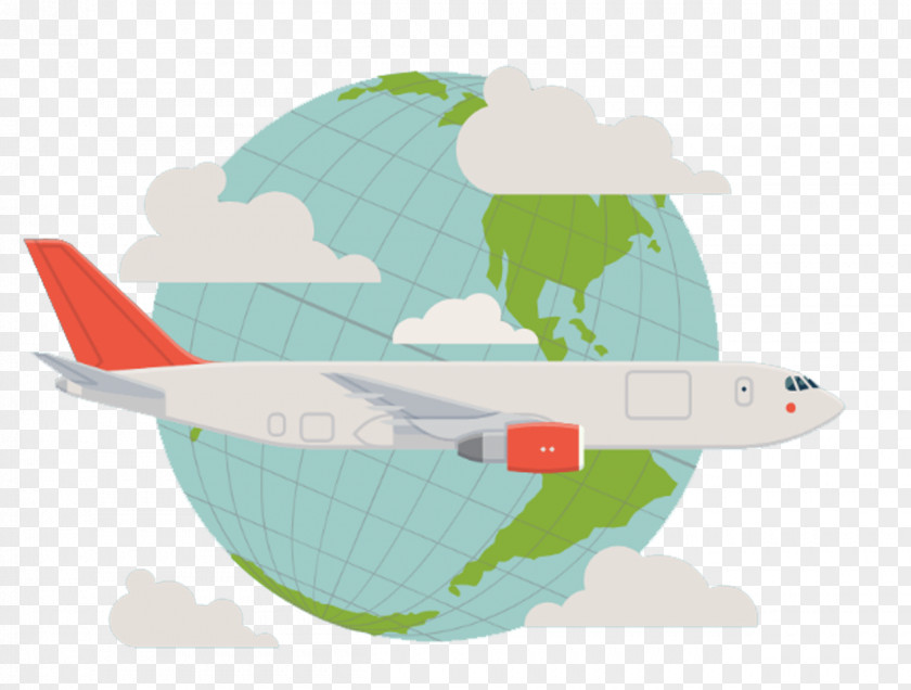 Earth And Airplane Aircraft PNG