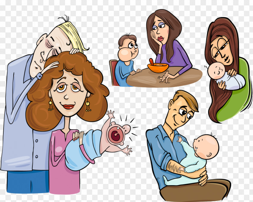 Vector Cartoon Babies And Parents Father Photography Dessin Animxe9 Illustration PNG