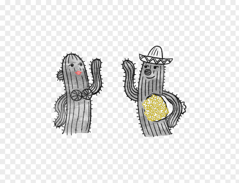 Cactus Drawing Phoenix Airport Earring Sonoran Character Sabo PNG