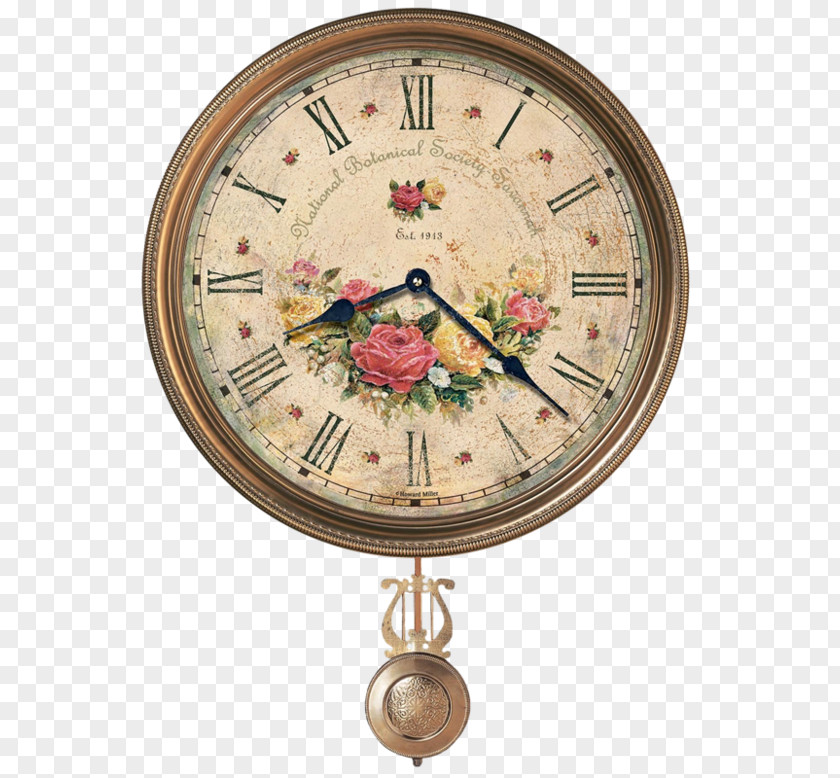 Complex Ancient Clock Howard Miller Company Table Pendulum Mantel PNG