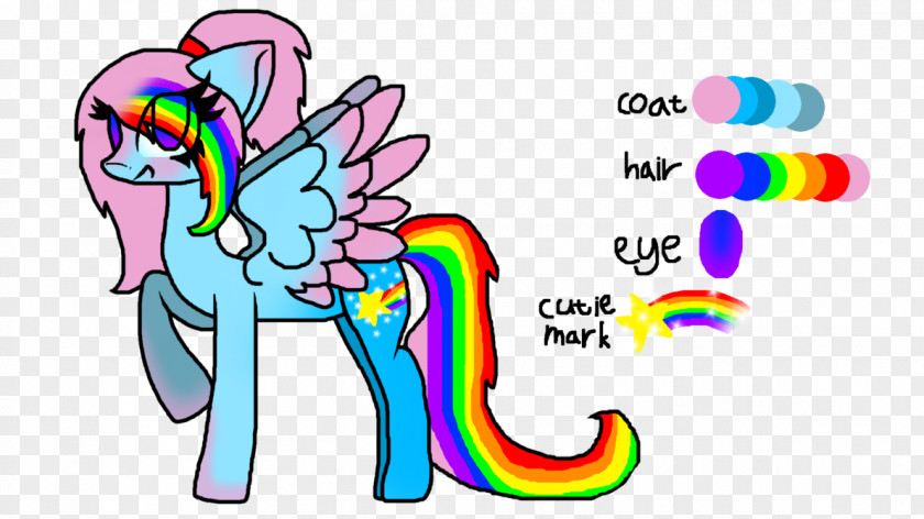 Rainbow Stars Pony Horse Line Art Clip PNG