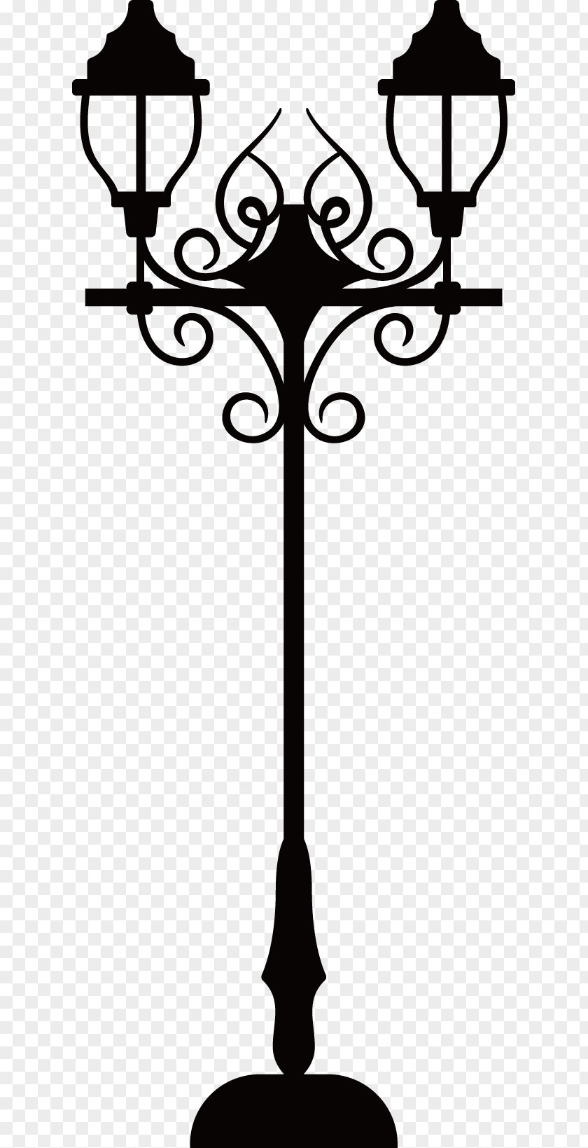 Vector Retro Street Light PNG