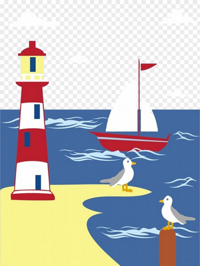 Cartoon Fairy With FIG Seaside Lighthouse Shore Resort Clip Art PNG