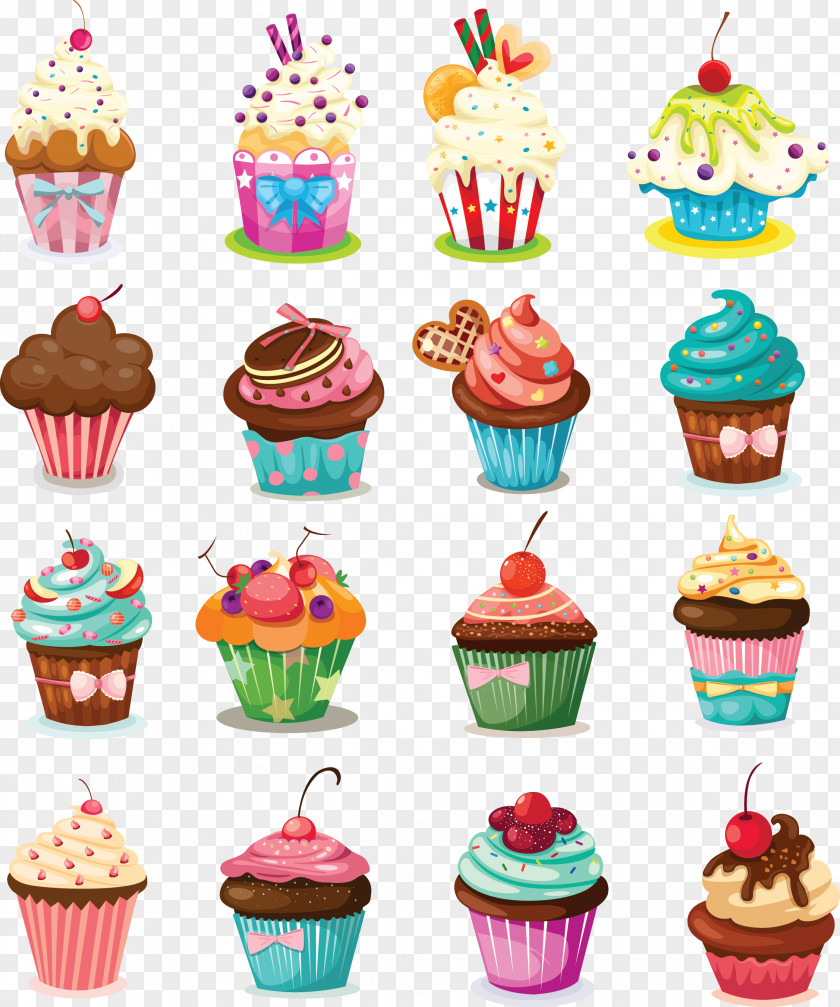 Cream Cake Cup Vector Material Cupcake Birthday Icing Muffin Cartoon PNG