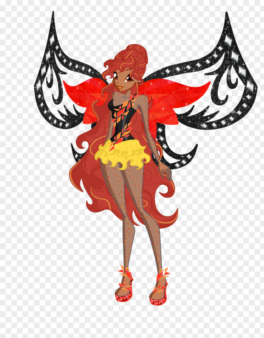Raging Fire Fairy Costume Design Cartoon PNG