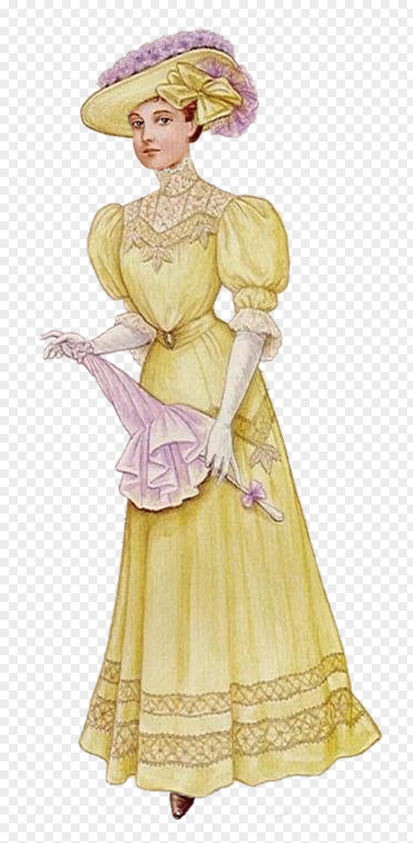Victorian Lady Costume Design Figurine Angel M PNG