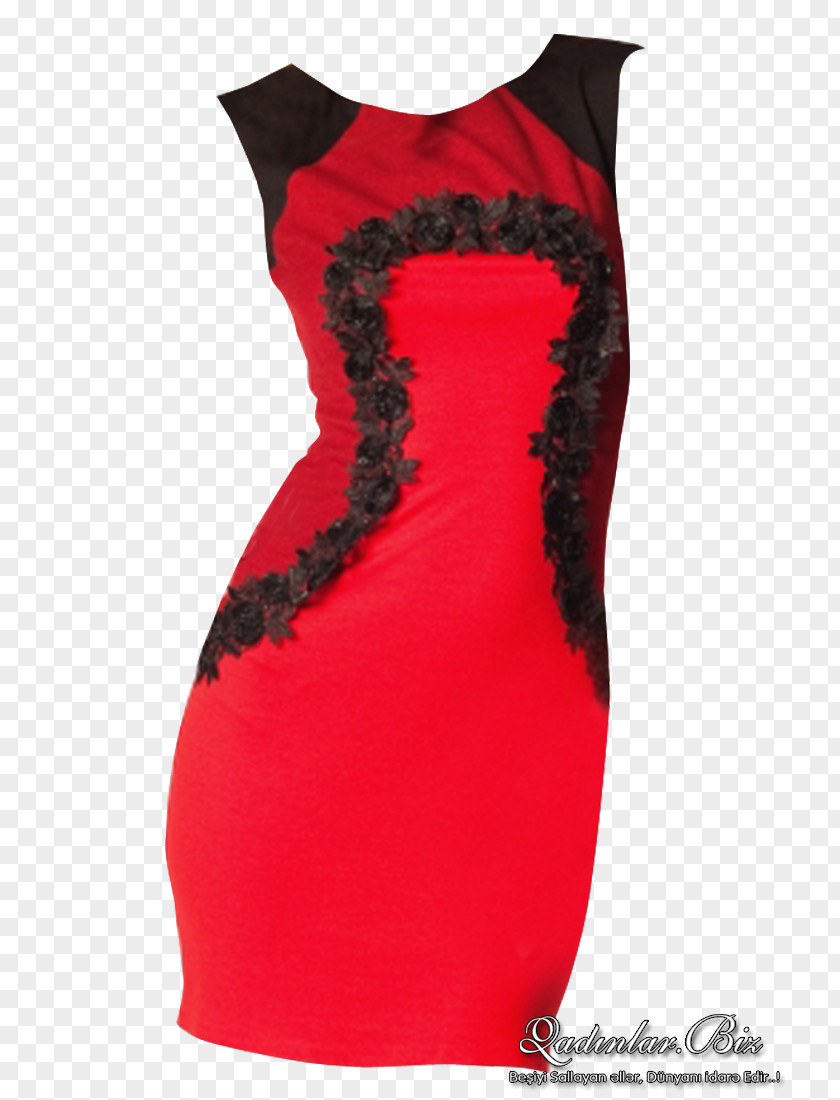 Dress Red Black Cocktail Fashion PNG