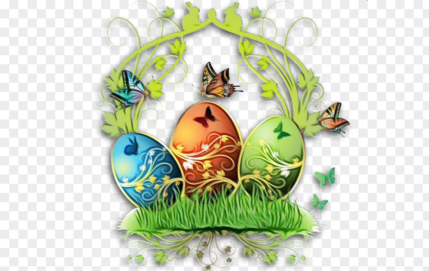Easter Bunny Grass Egg Background PNG
