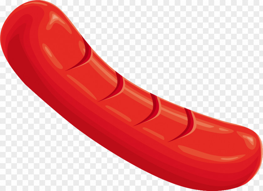 Hand Painted Red Hot Dog Designer PNG