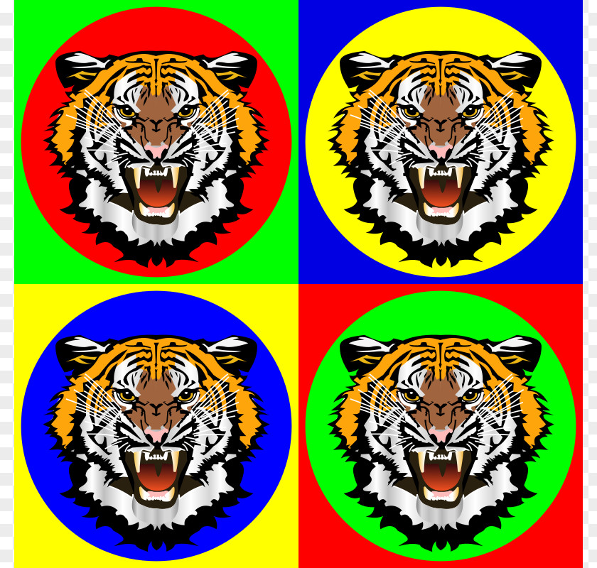 Pop Art Cliparts Bengal Tiger Felidae White Clip PNG