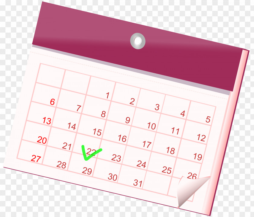 Calendar On The Table Clip Art PNG