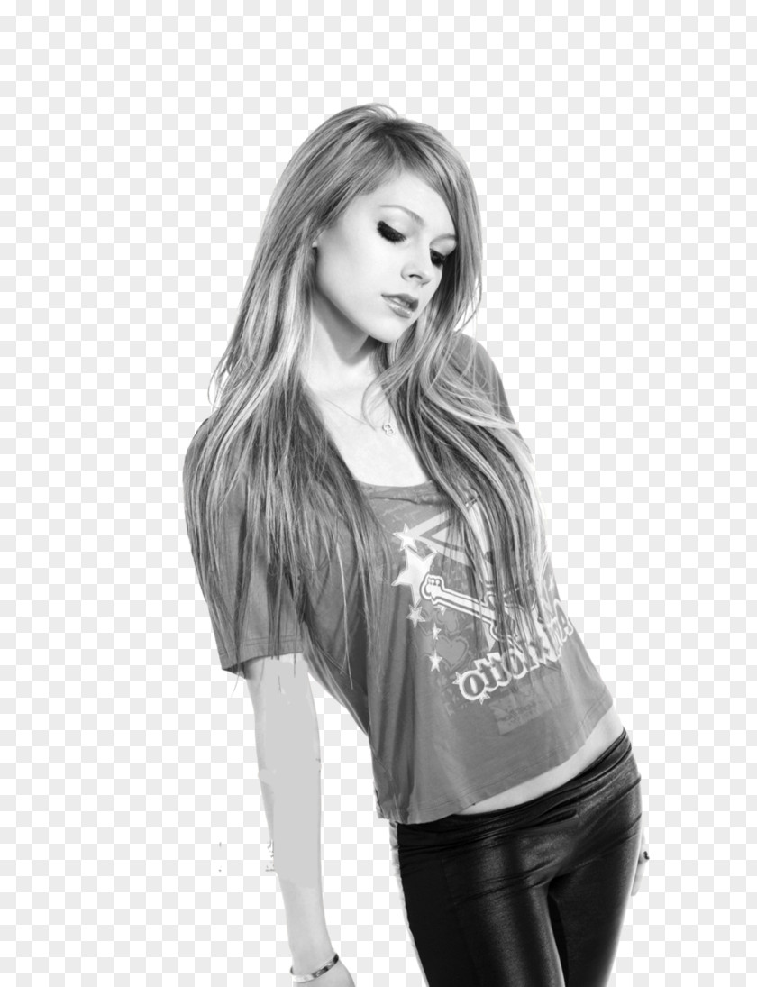 Avril Lavigne Black And White Monochrome Photography PNG