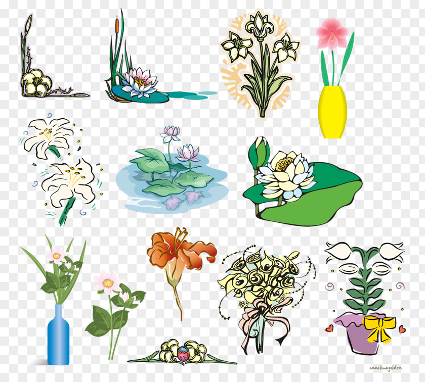 Hand-painted Floral Design Flower Clip Art PNG