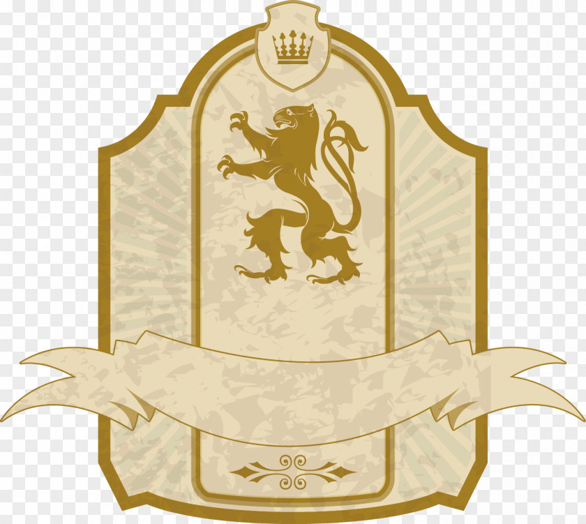 Lion,Imperial Crown,royal Wine Label Vintage PNG