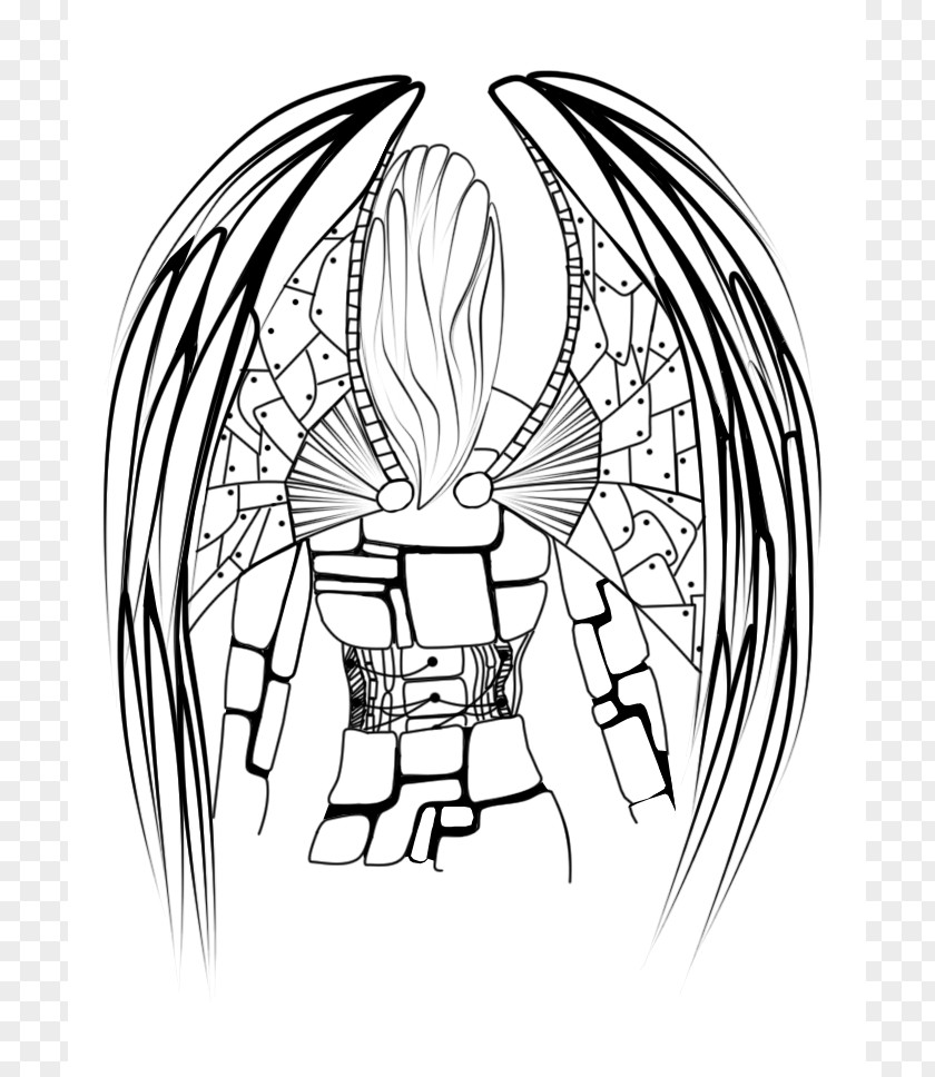 Angel Line Art Black And White Monochrome Photography Drawing PNG
