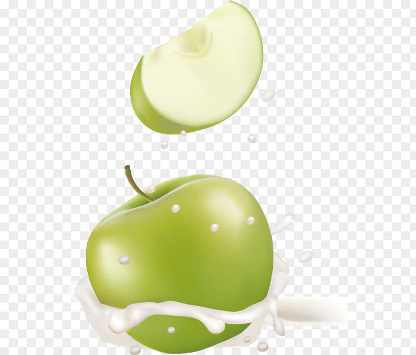 Vector Green Apple Granny Smith Milk PNG