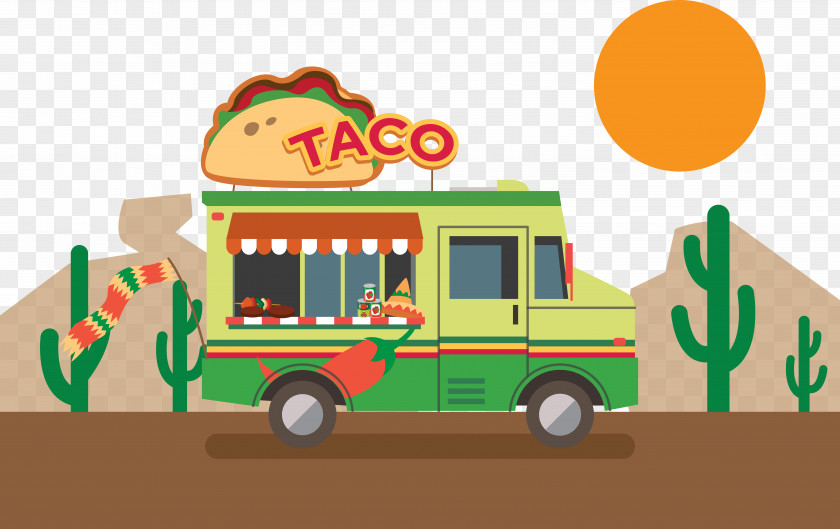 Vector Mexican Pizza Car PNG