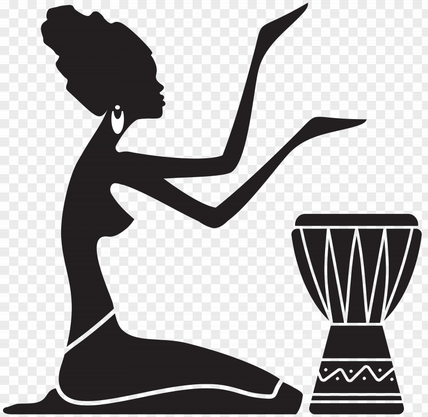 Africa Silhouette Woman Painting Clip Art PNG