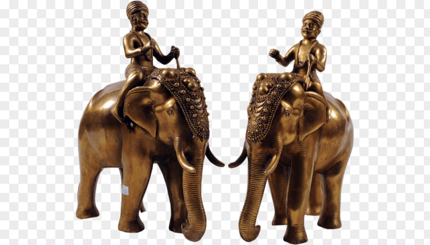 Culture Indian Elephant African Bronze Sculpture 01504 PNG