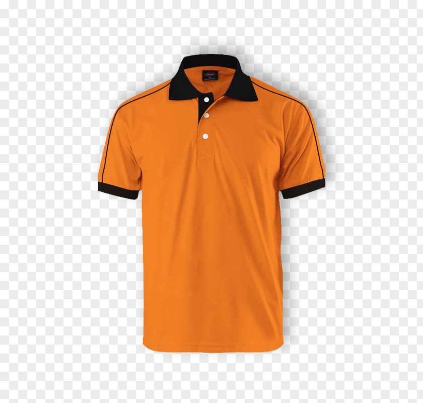 Long Silk Press T-shirt Polo Shirt Sleeve Orange Kerchief PNG