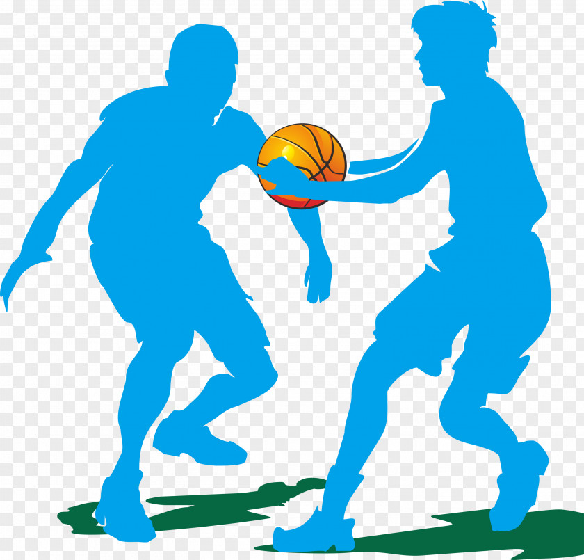 Basketball Silhouette Figures Clip Art PNG