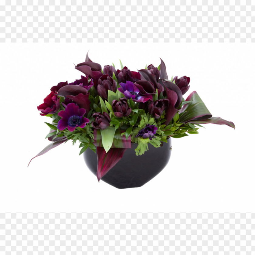 Purple Floral Design Cut Flowers Red PNG