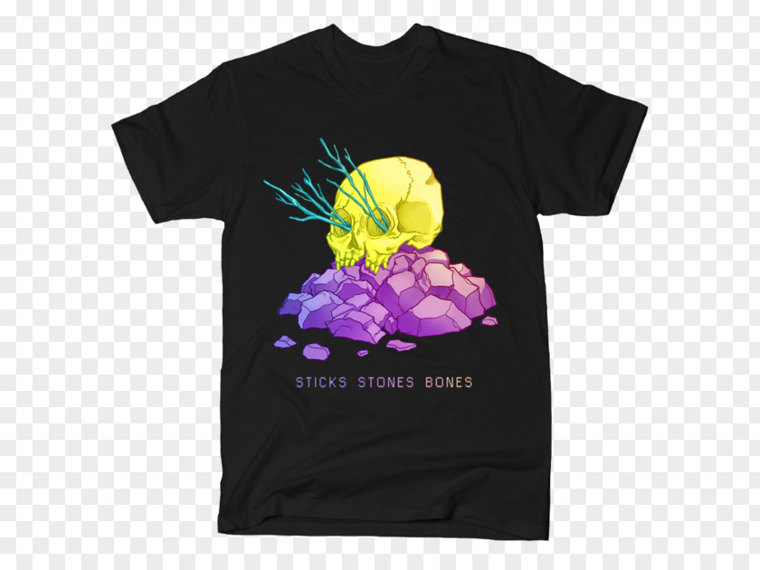 Sticks Stones Bones Printed T-shirt Clothing LaFraise.com PNG