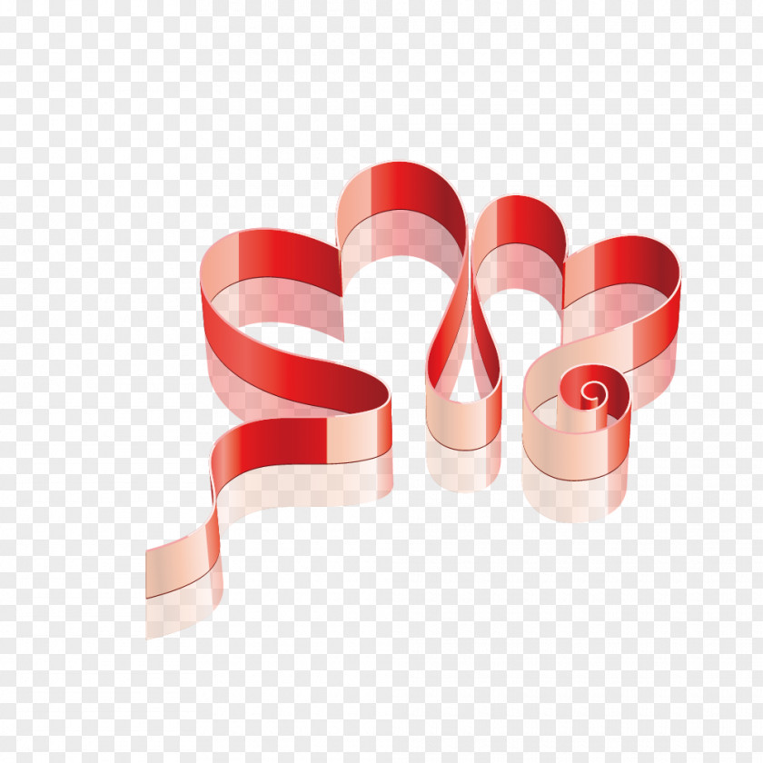 Vector Rolled Into A Ribbon Of Love Download Heart PNG