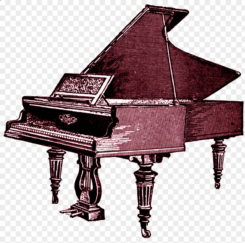 Vintage Rhodes Piano Grand Clip Art PNG