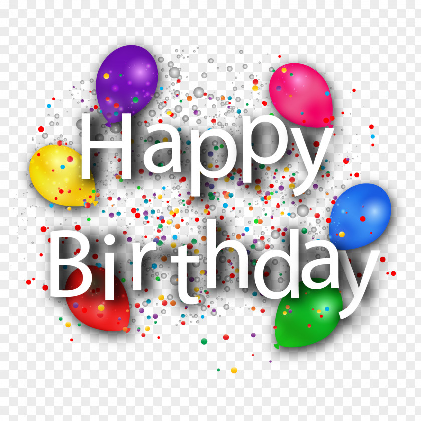 White Happy Birthday WordArt Vector Cake To You PNG
