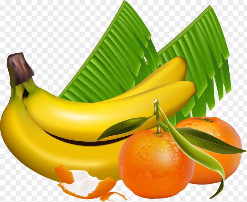 Tangerine Banana Leaf Fruit Orange PNG