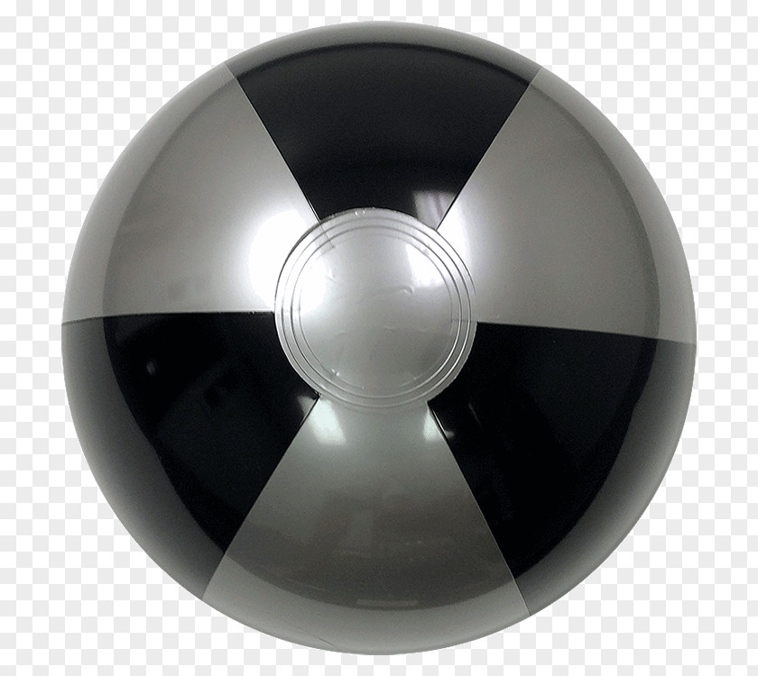 Beach Ball Black & Silver Toy PNG