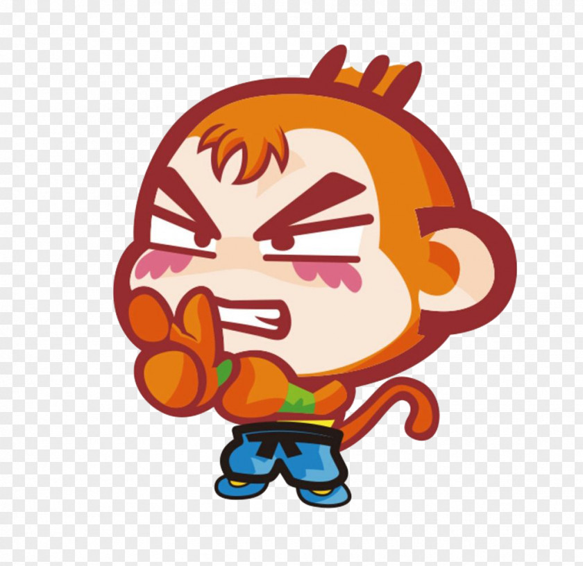 Little Monkey Crazy Expression Material Sticker Facial Wallpaper PNG