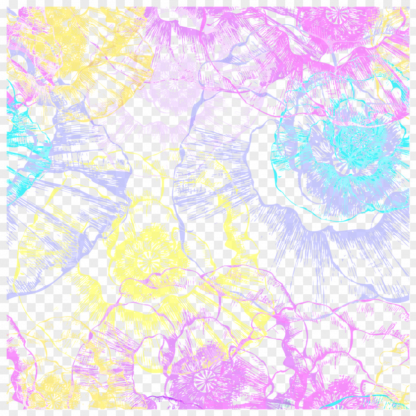 Painting Flowers Background Vector Flower PNG