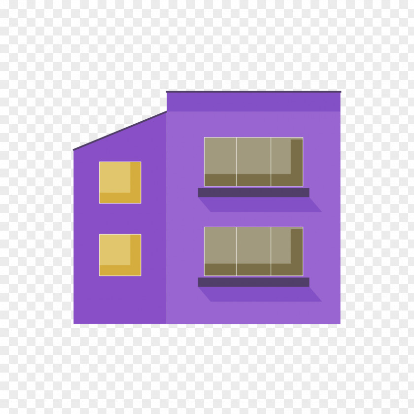 Purple Two Storey Model Architecture PNG