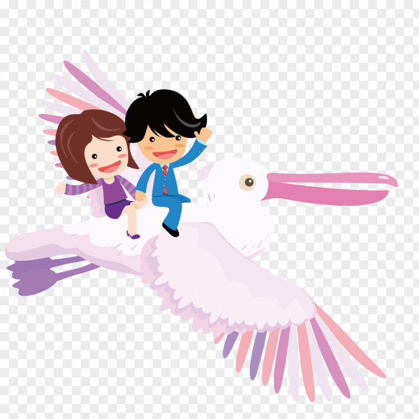 Riding A Swan Couple Clip Art PNG
