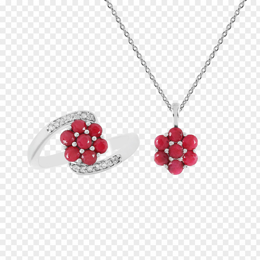 Ruby Necklace Ring Jewellery Bijou PNG