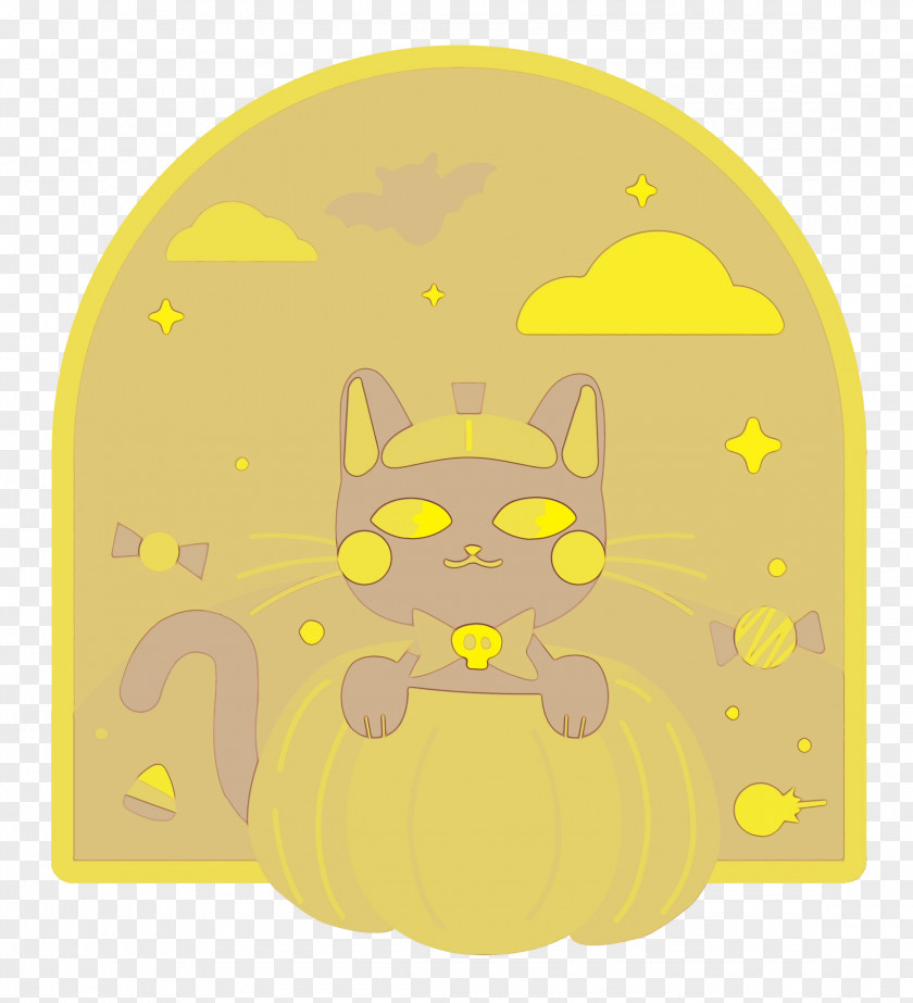 Cat Cat-like Snout Yellow Cartoon PNG