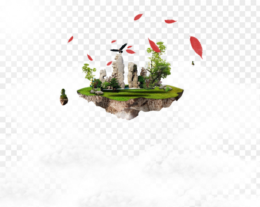 Island Flowers Floating Computer File PNG