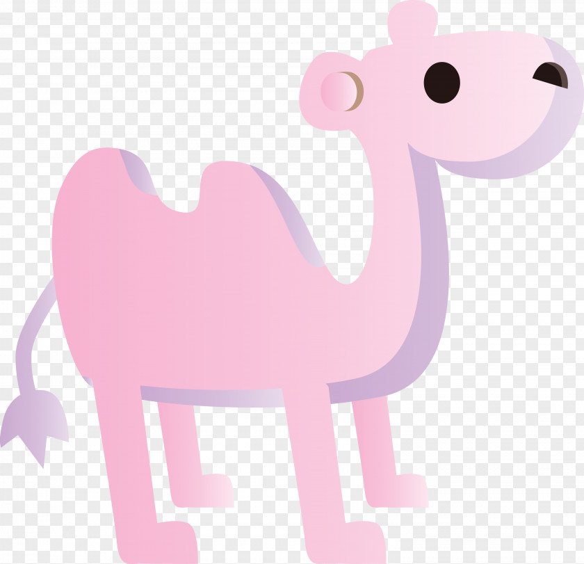 Pink Cartoon Sticker Animal Figure Camelid PNG
