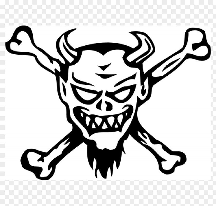 Skull Devil Decal Sticker And Crossbones PNG