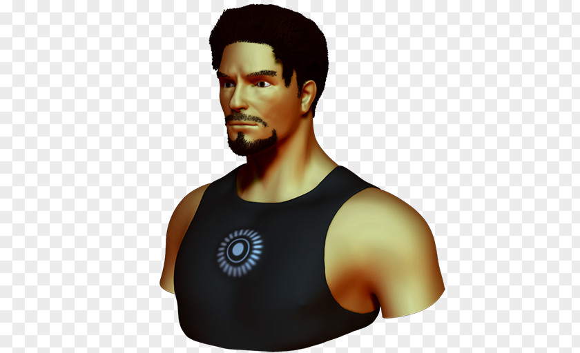 Tony Stark Shoulder Neck T Shirt Facial Hair PNG