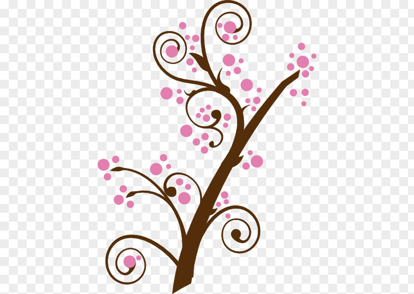 Brown Branch Cherry Blossom Clip Art PNG